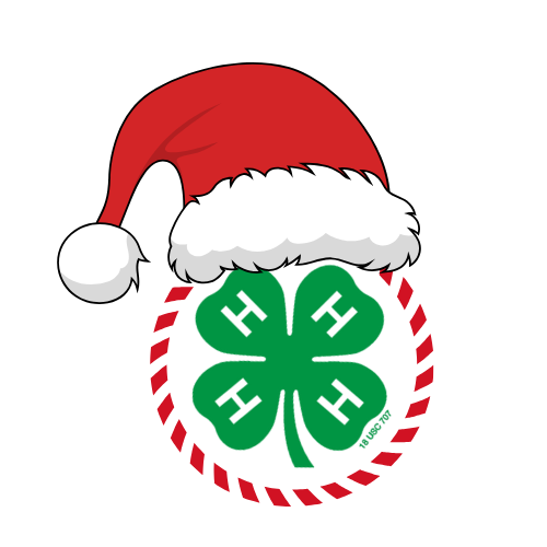 4H clover with santa hat